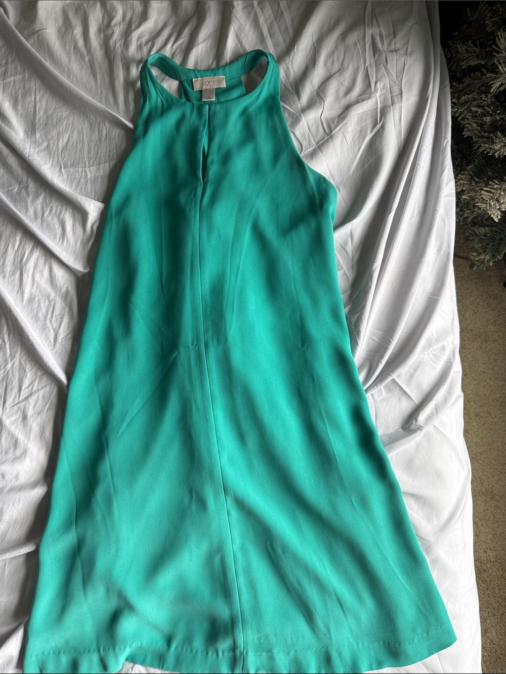 LOFT Teal Halter Mini Dress